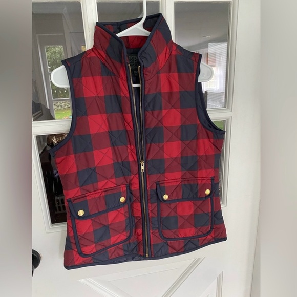 Paraphrase Jackets & Blazers - Paraphrase Women’s Navy‎ & Red Buffalo Plaid Puffer Vest Size S NWOT